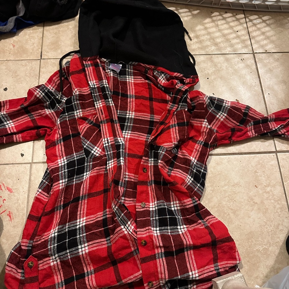 black white and red flannel